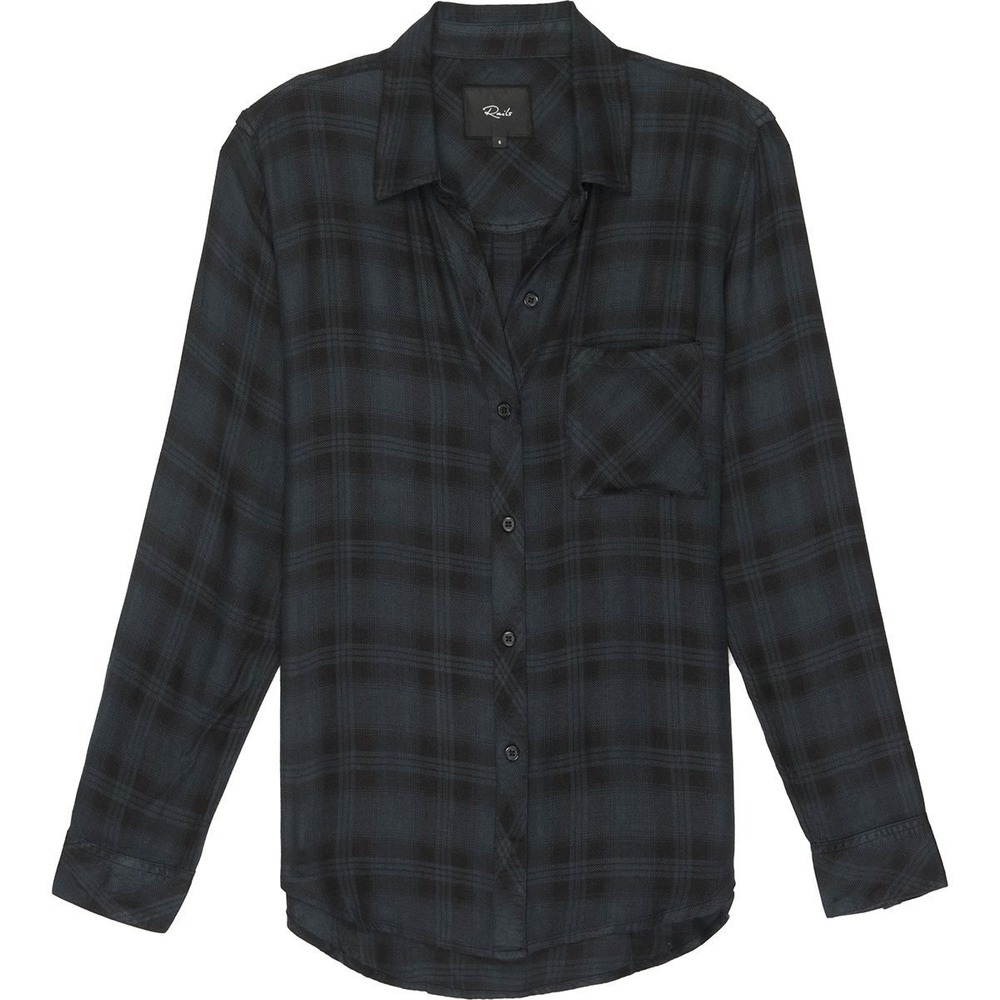 Rails Women's Long Sleeve Plaid Shirt Dark Green Black Small